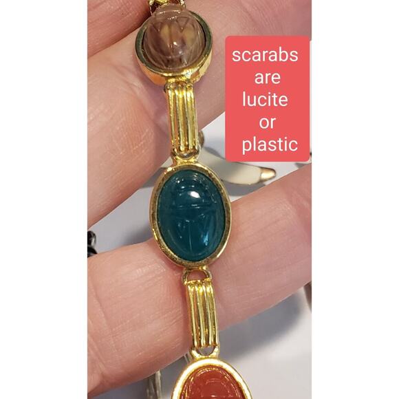 Vintage Lot Brooch Bracelet Insects Scarabs Animals Butterflies Bunny Bird Bees - Picture 7 of 16